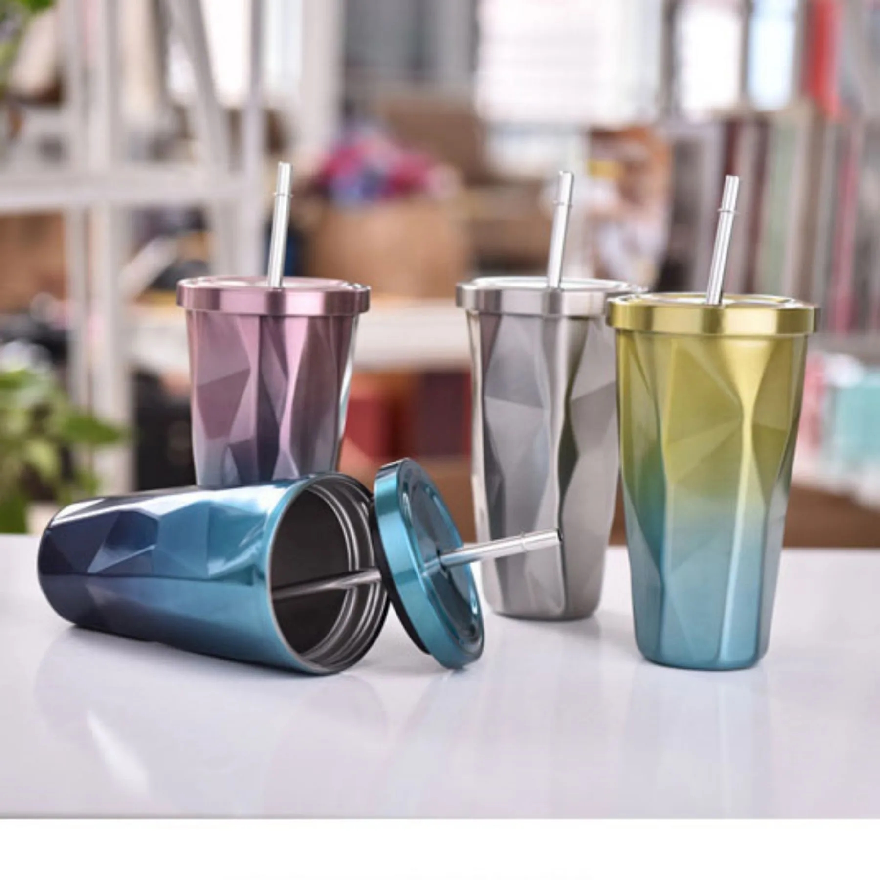 18oz Gradient Diamond-shaped Cup 11