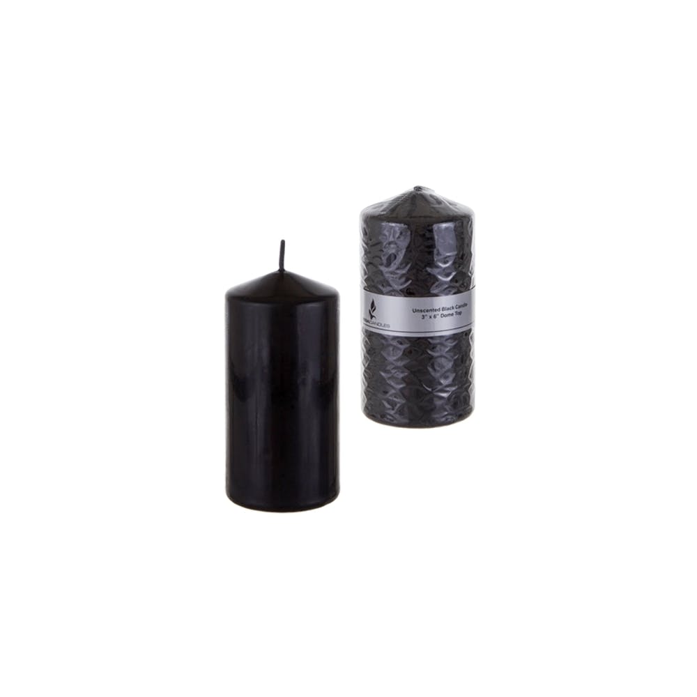 6" Dome Top Candles - Black Unscented 2