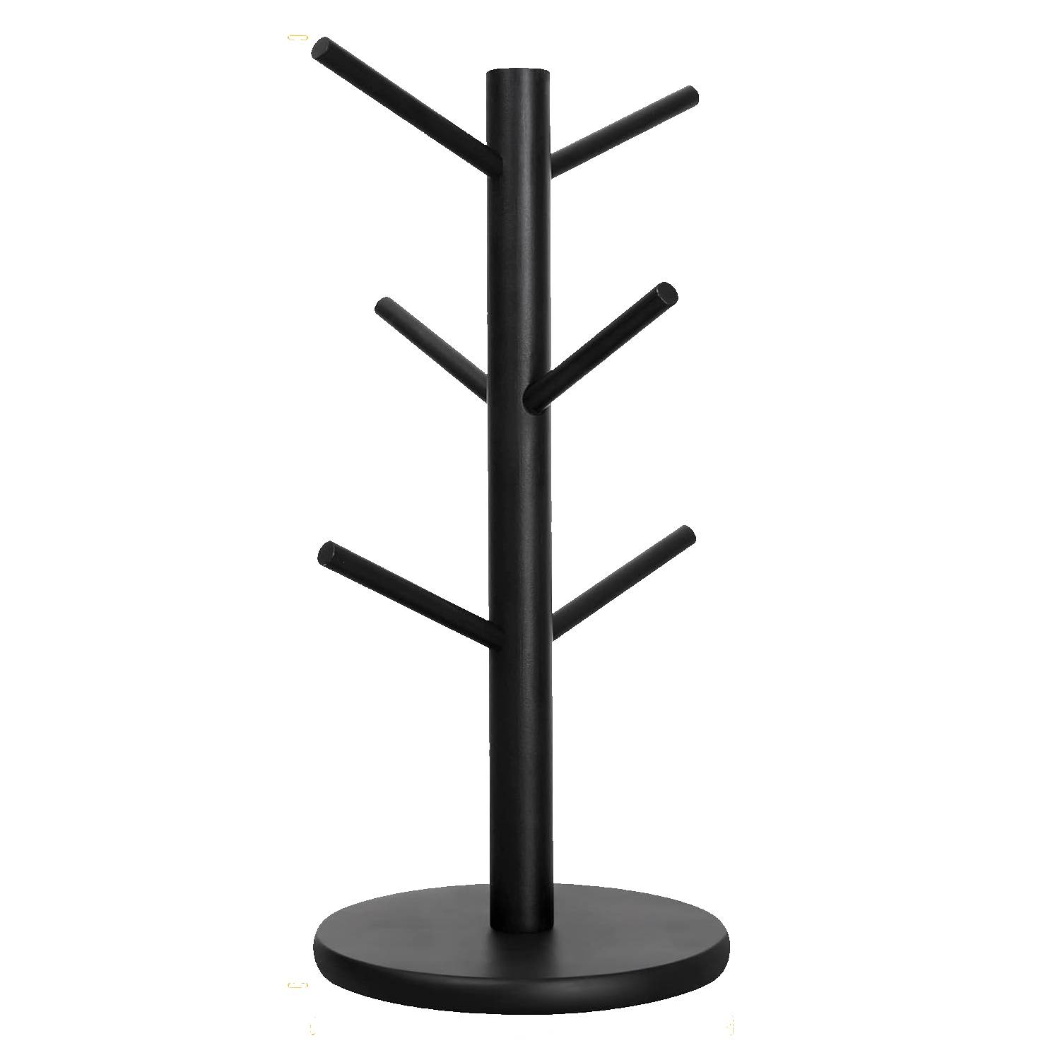 Wooden Tree Mug Holder w/ 6 Hooks 2