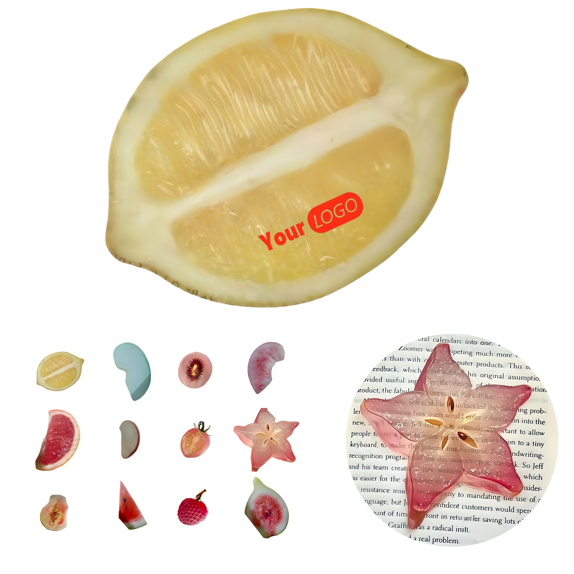 Fruit-shaped Transparent PVC Bookmark 1