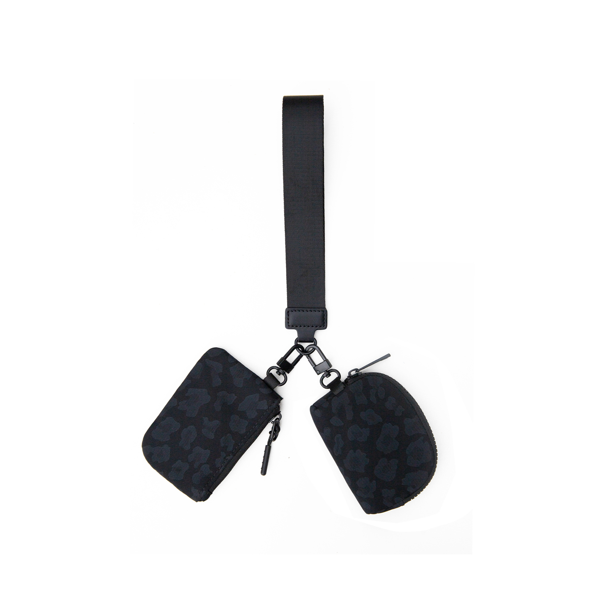 Nylon Dual Pouch Wristlet 3" x 4" With Zipper Strap 25