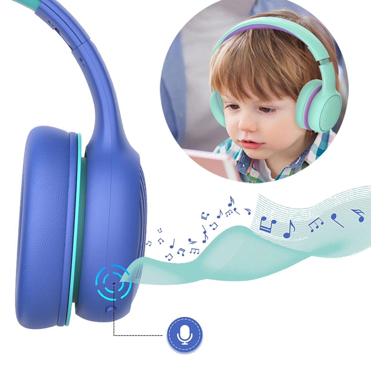 Headphones Bluetooth Wireless Kids Volume Limit 4
