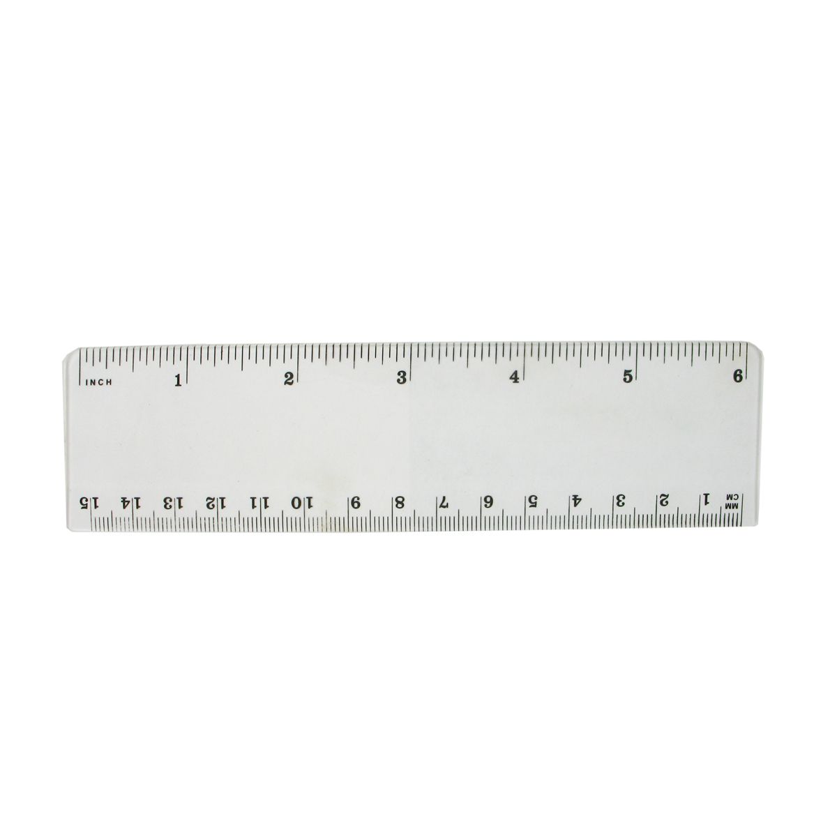 6 Inch Transparent Plastic Ruler with Metric and Inch Scales(Close Out) 2