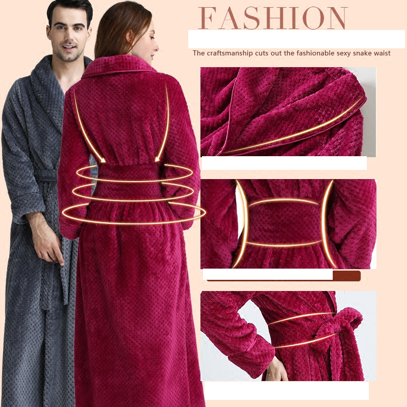 High Quality Breathable Women Men Fannel Warm Plush Robes 13