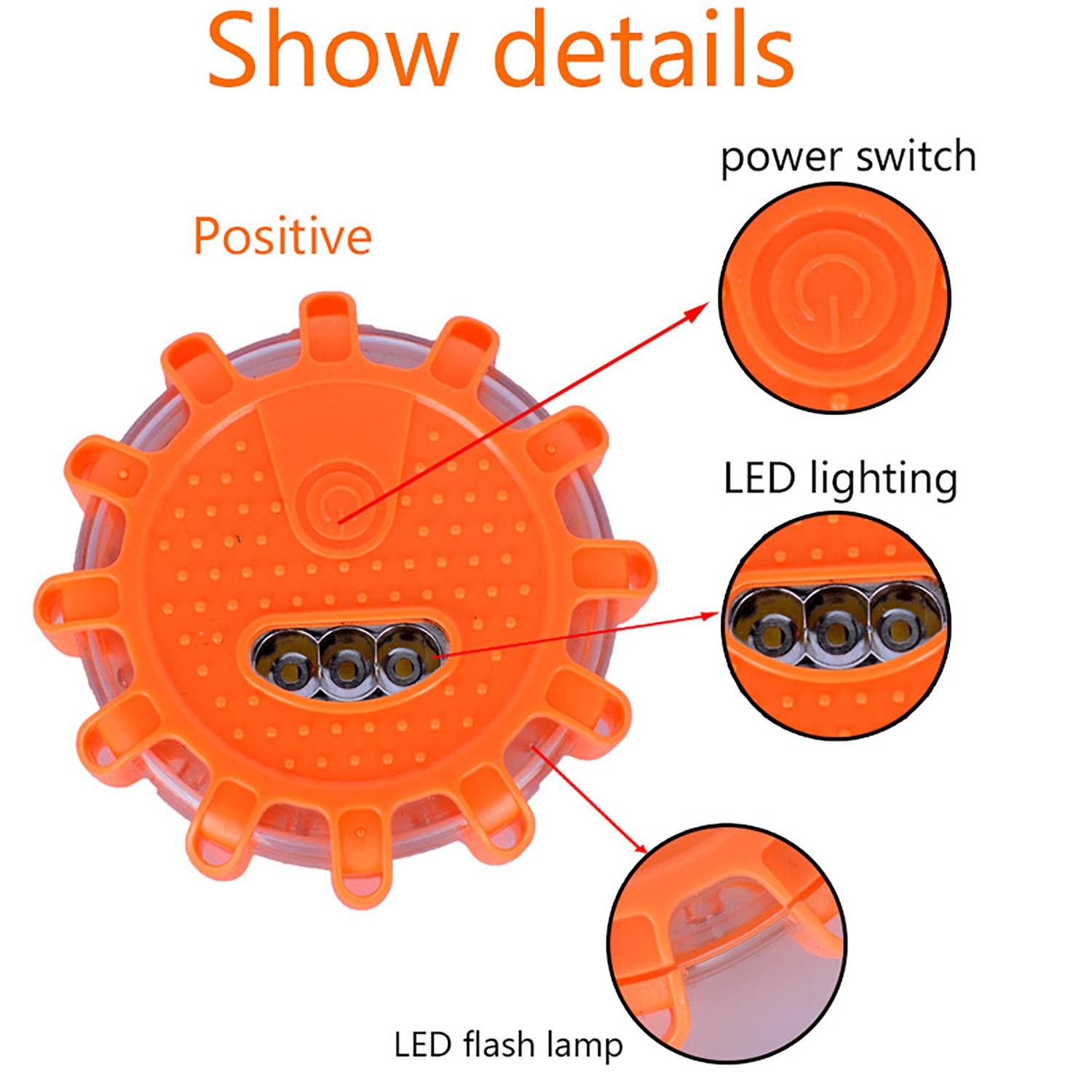 USB Rechargeable 3 Pack LED Road Flares Emergency Lights Set 5