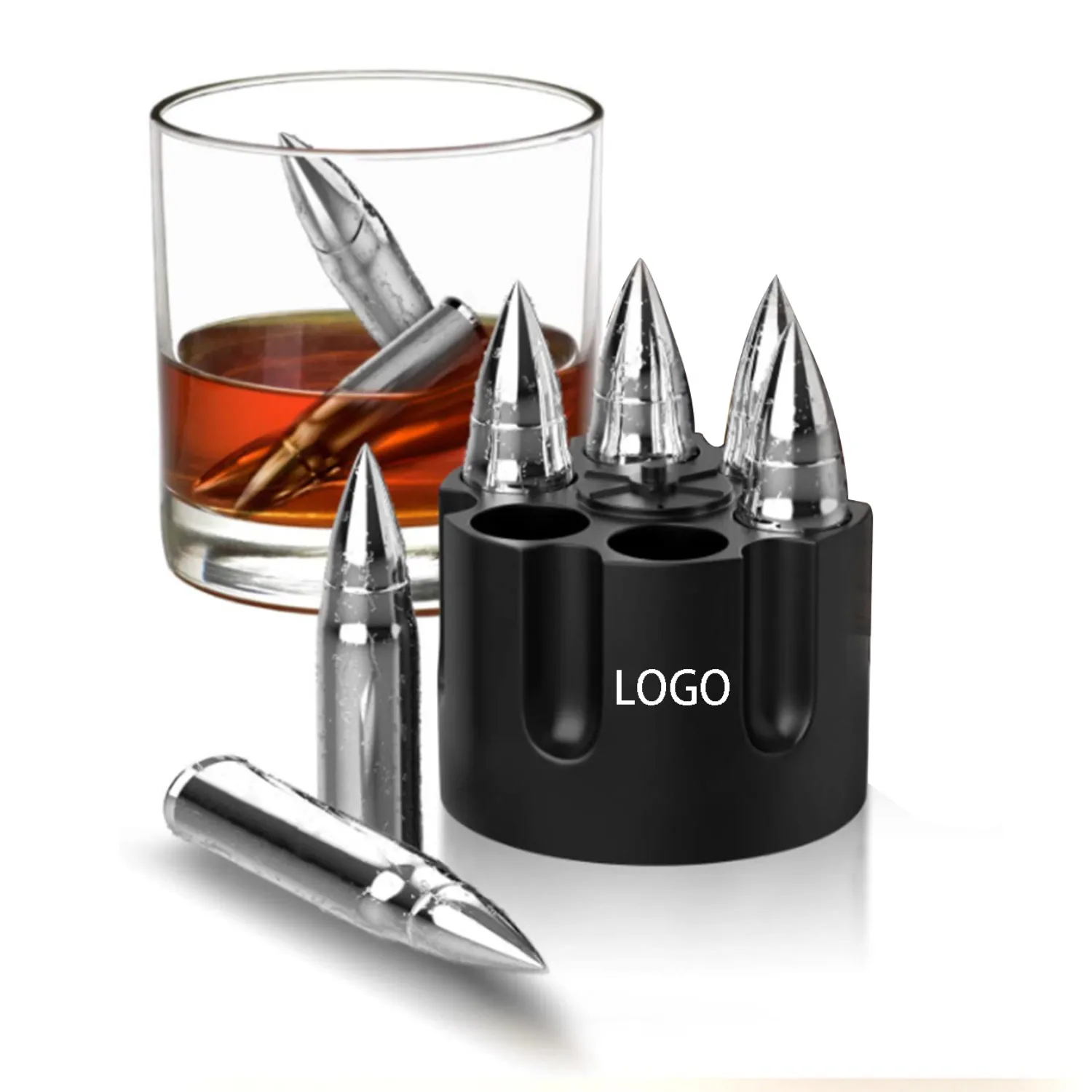 Bullet Stainless Steel Ice Cube Set-Set of six 3