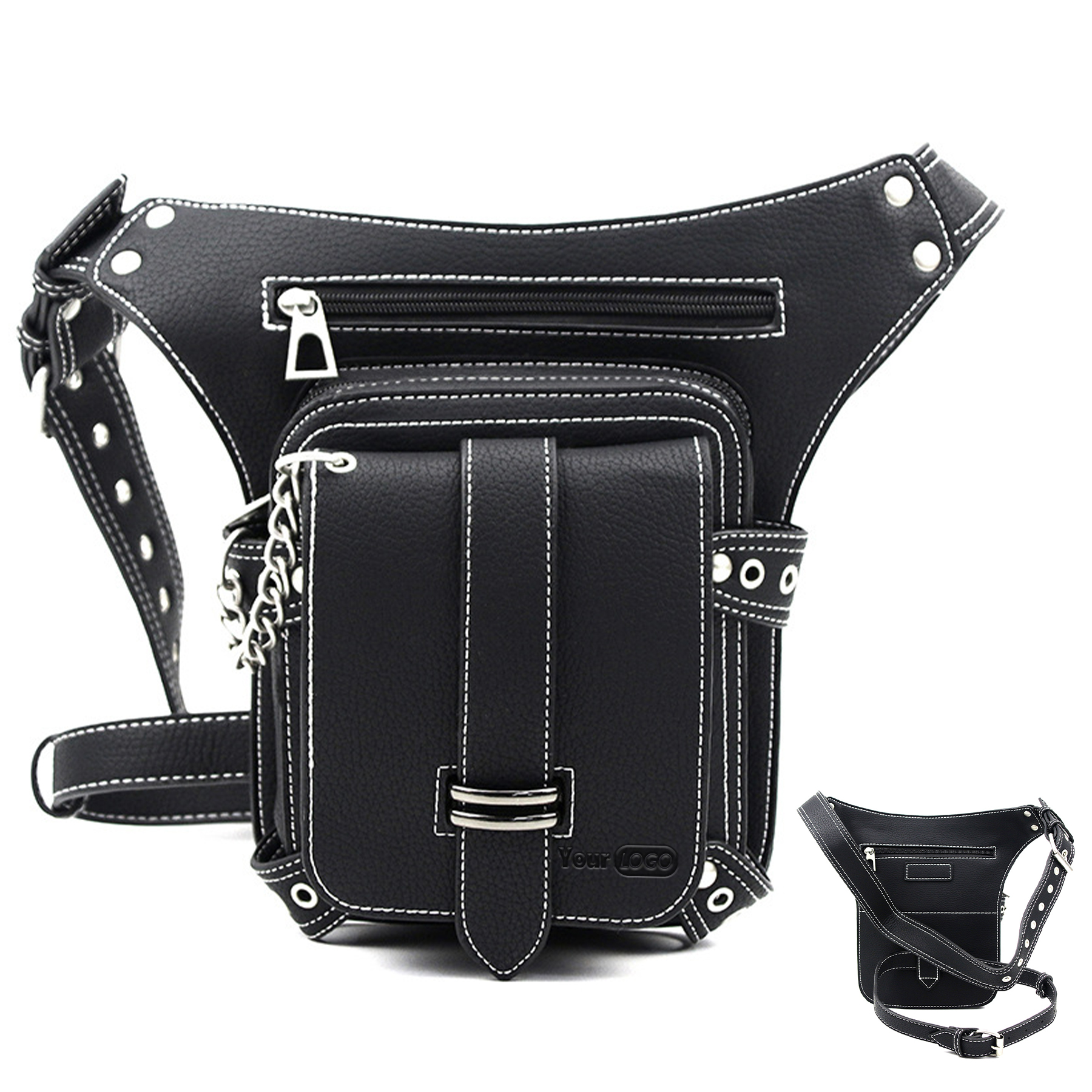 PU Steampunk vintage belt pack 6