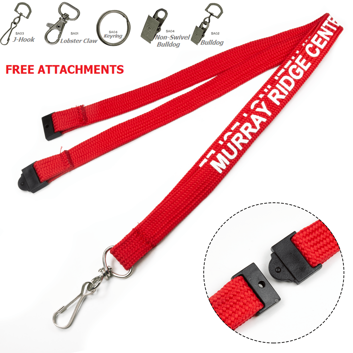 5/8" Tube Lanyards with Safety Breakaway 1