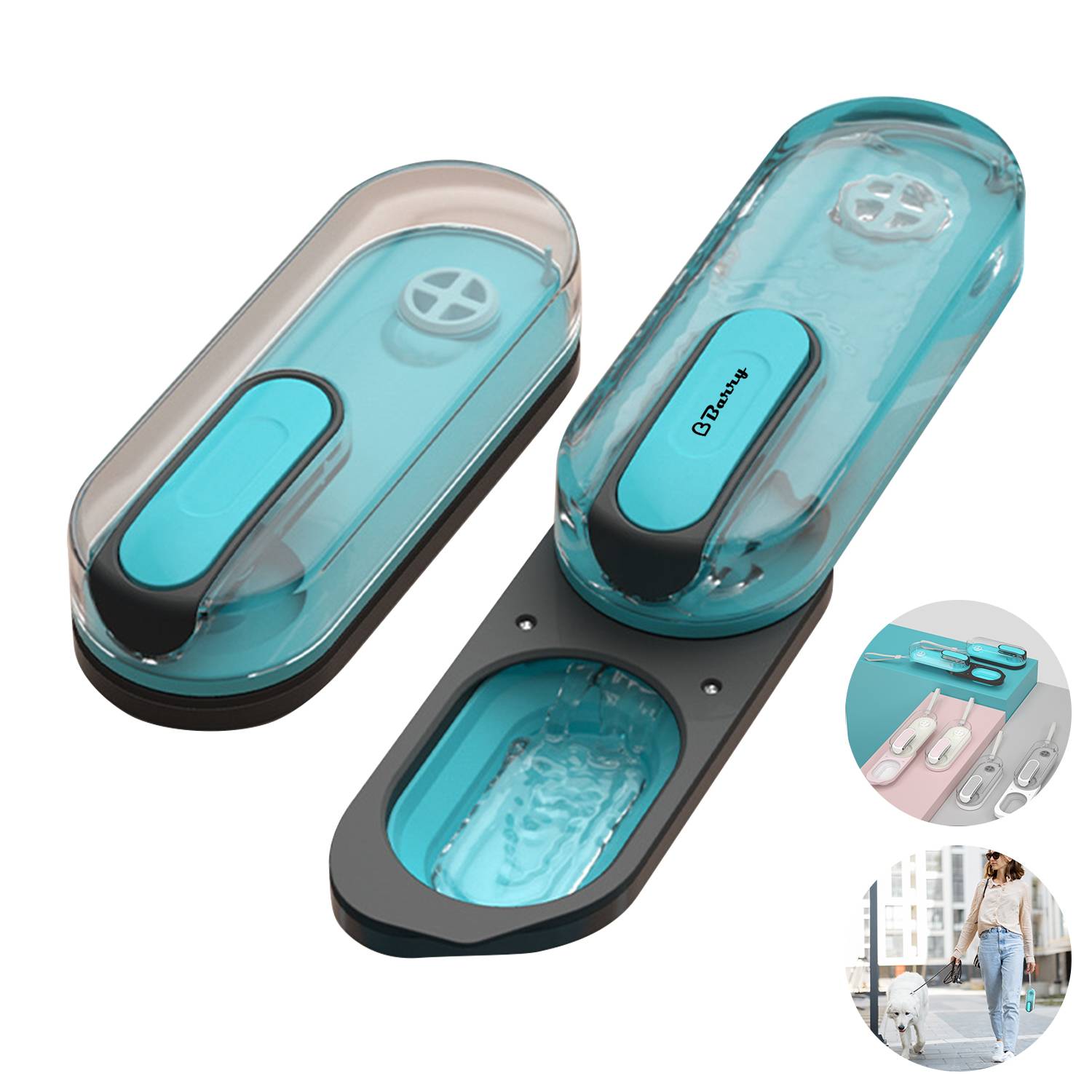 Portable pet water bottle dispenser