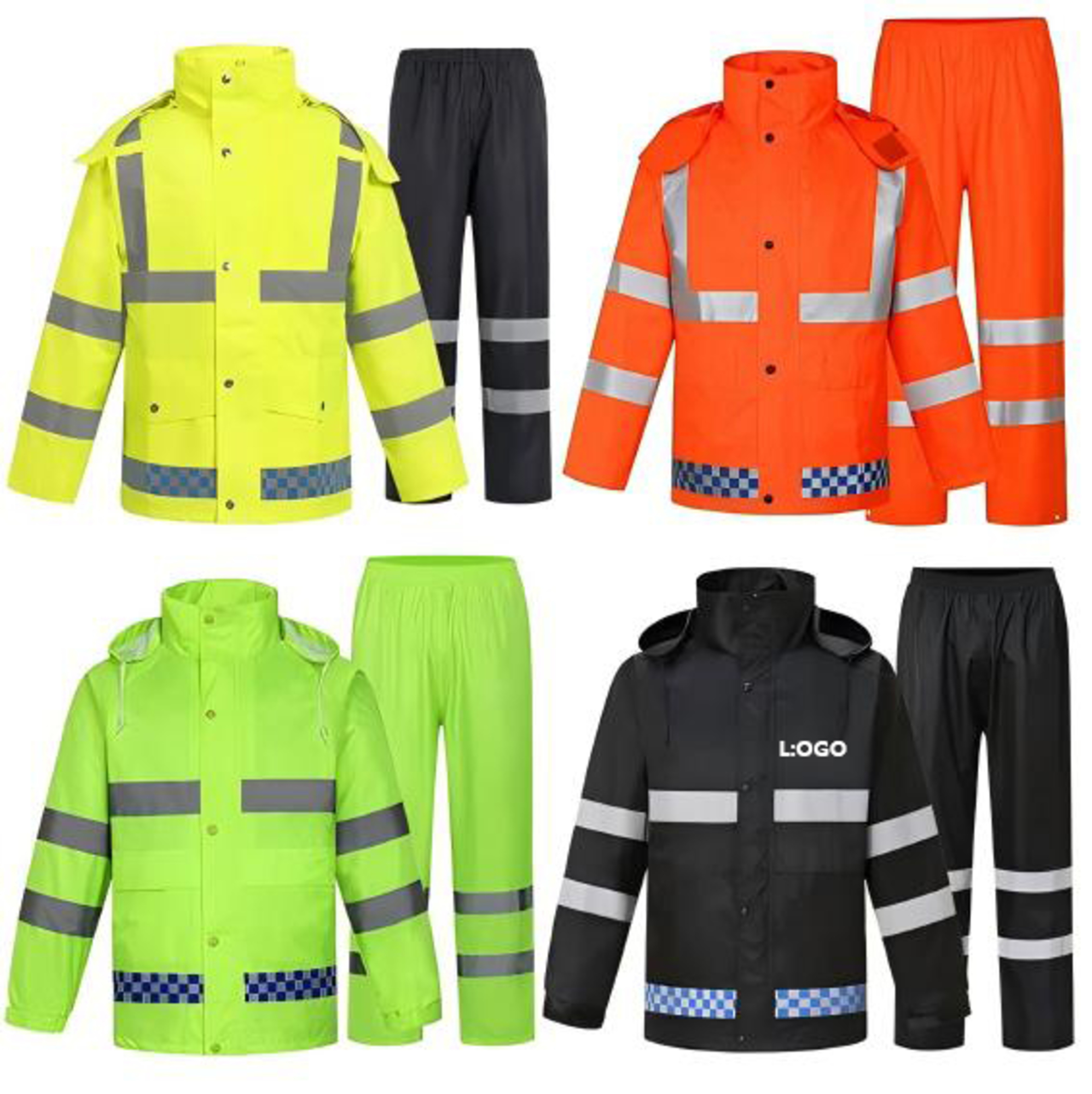 Waterproof Safety Rain Suit with Straps 2