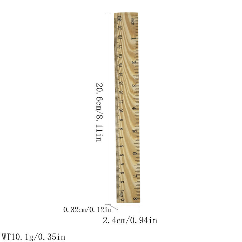 Wooden Ruler 8" Long 3