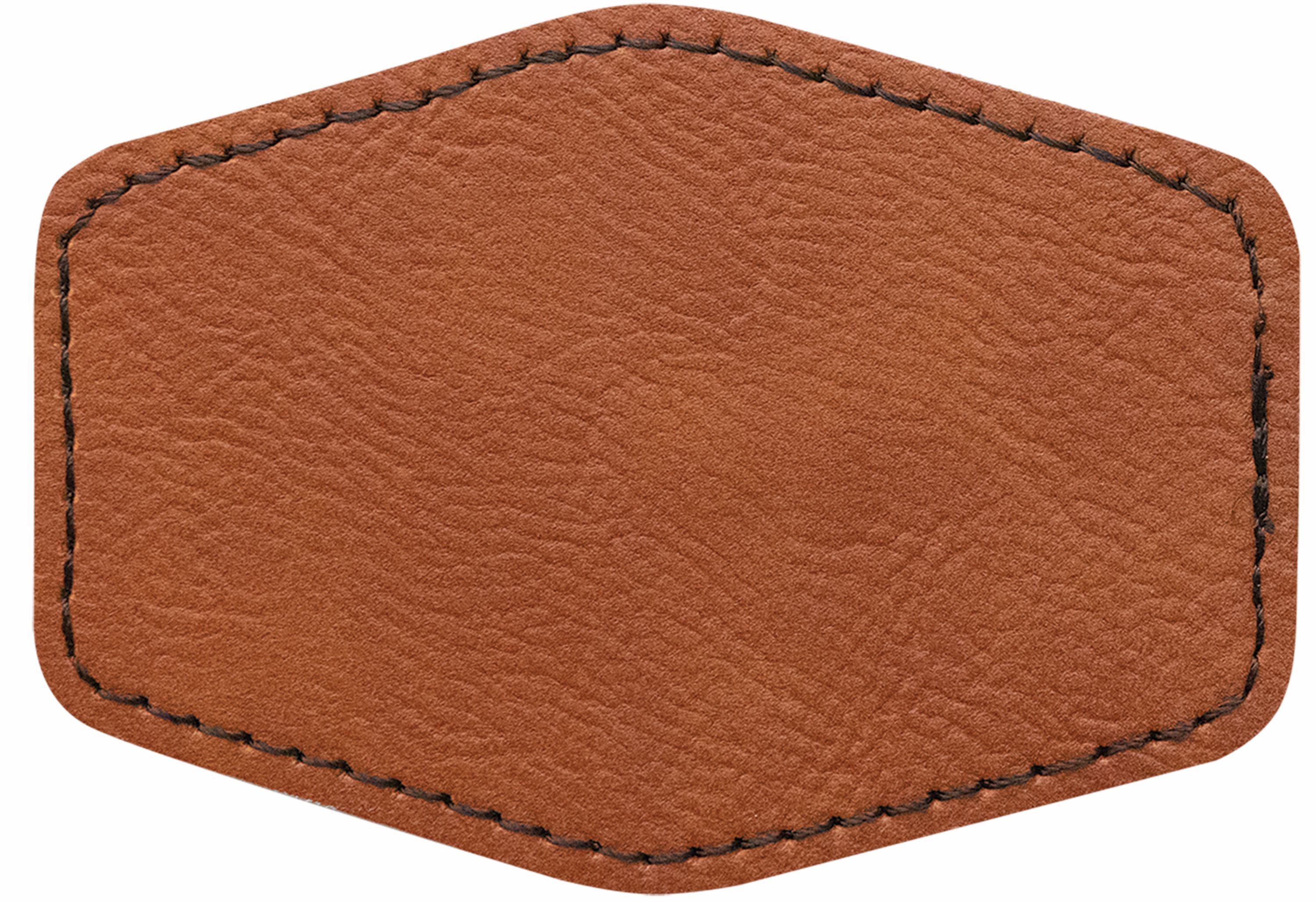 3" x 2" Hex Leatherette Patch with Adhesive 6