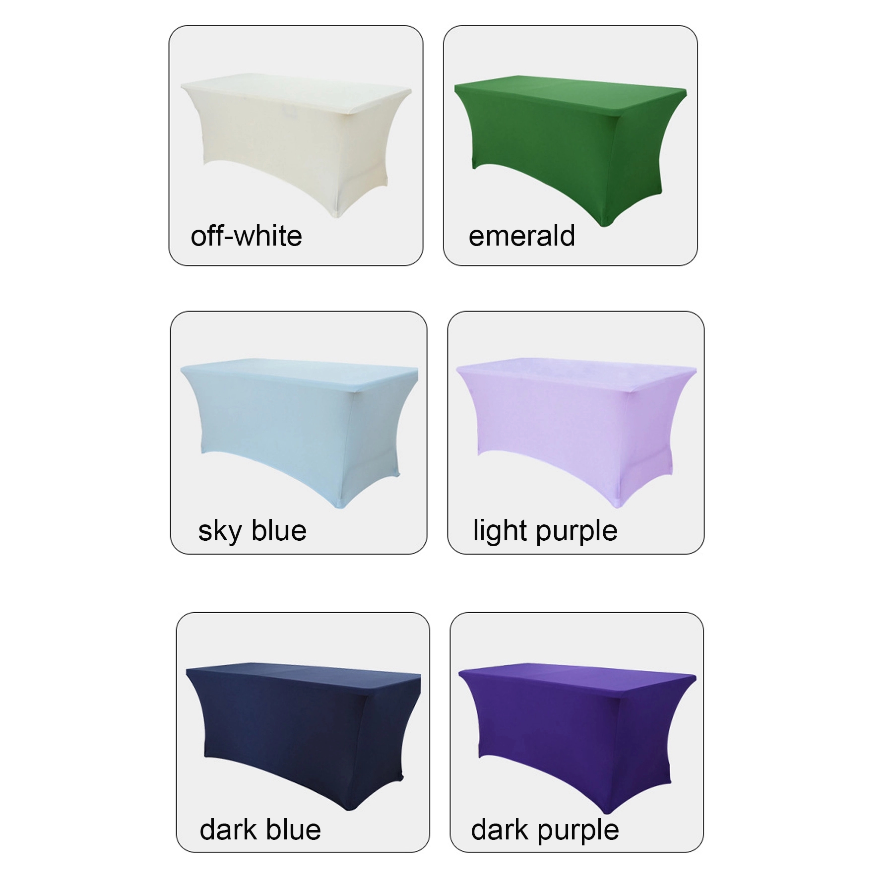 8-Feet Elasticity Stretch Solid Color Table Cover 11