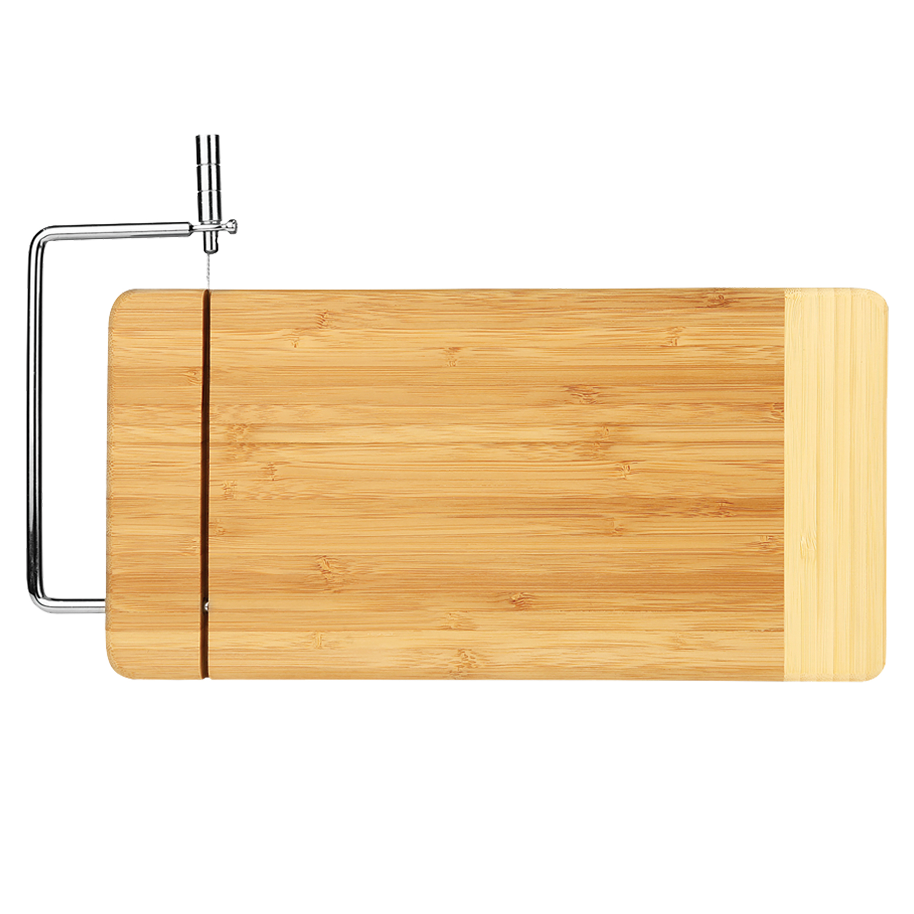 Bamboo Rectangle Cutting Board w/ Metal Cheese Cutter 4