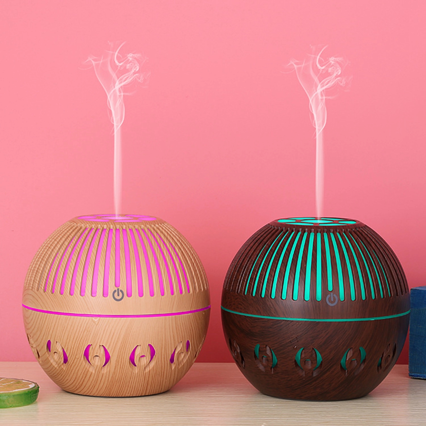 130 ml Wood Grain Ultrasonic Perfume Air Humidifier 7