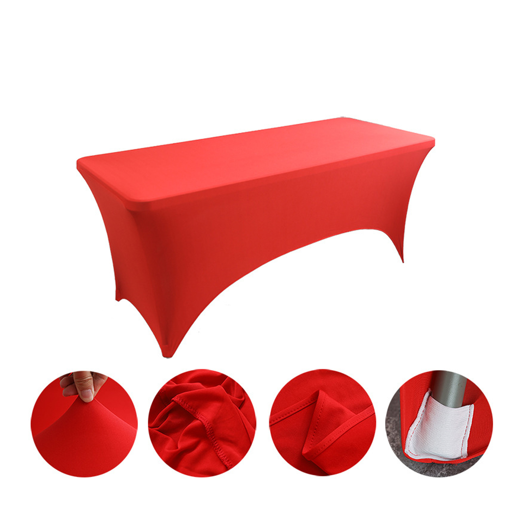 6FT Customized Polyester Tablecloth Elastic Table Cover 1