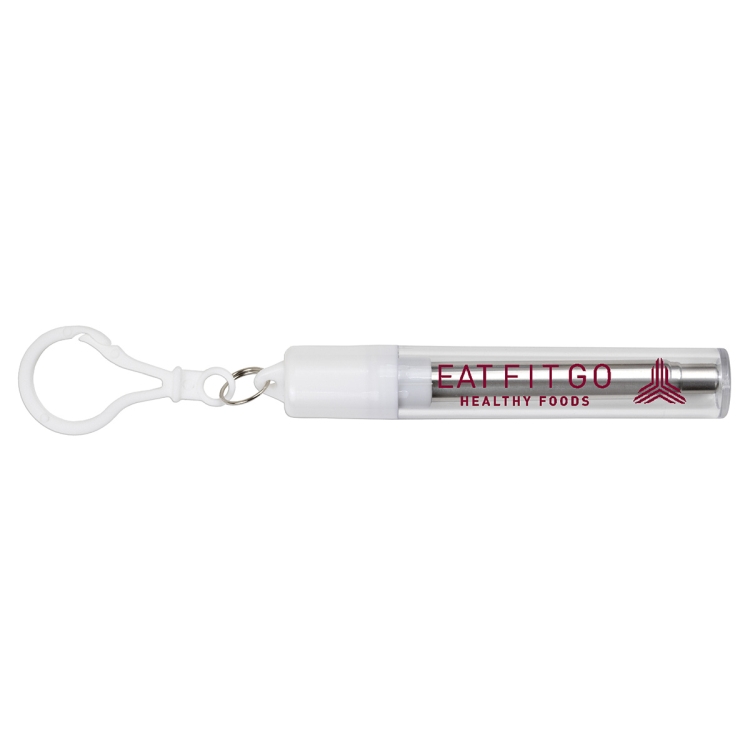 "Eco-Collapsible Straw" 8" Reusable Stainless Steel Straw 9
