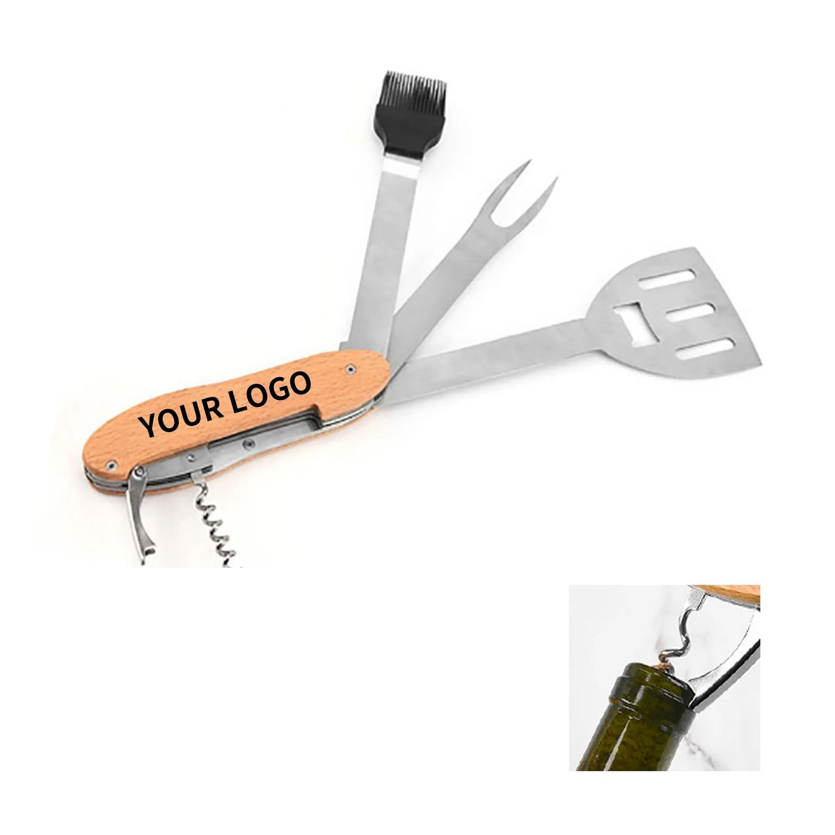 Multifunctional BBQ Utensil with Five Integrated Tools 2