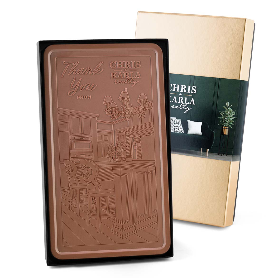 Giant 2lb. Engraved Chocolate Bar with Luxury Custom Packaging 10