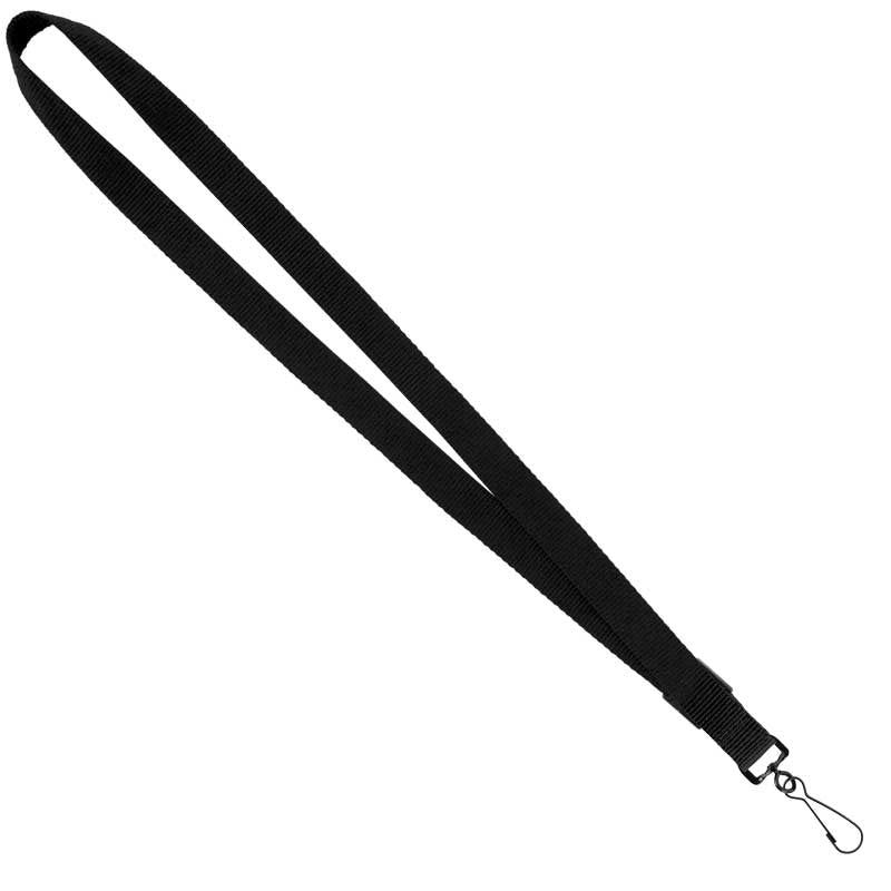 3/4" Original Fast Track Lanyard with Black J-Hook - Black 3