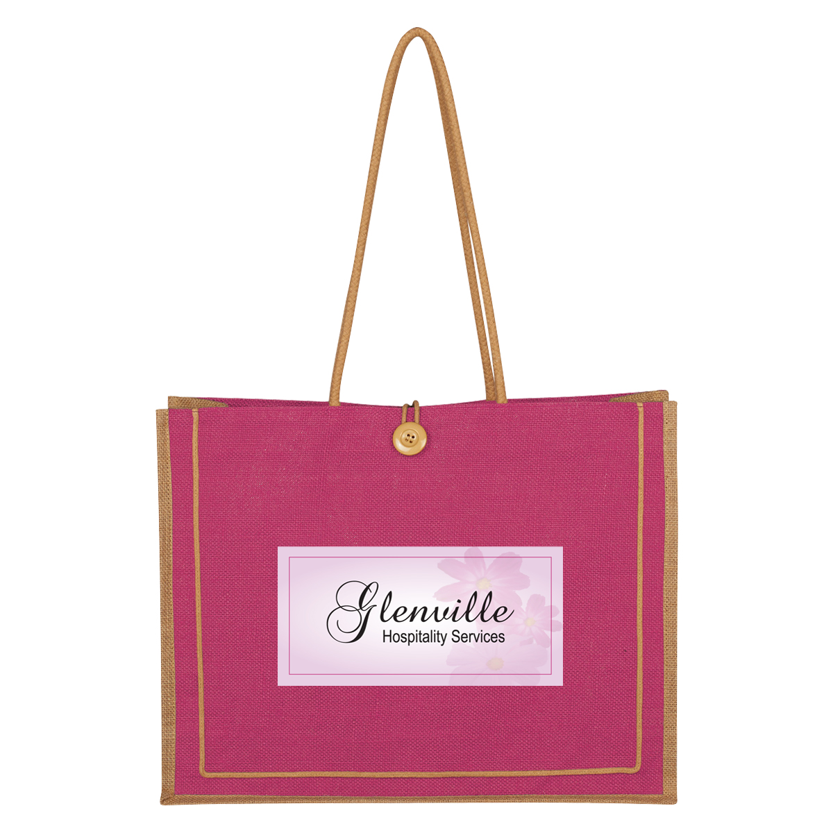 Paradise Jute Tote Bag, custom tote bag with logo imprint 3