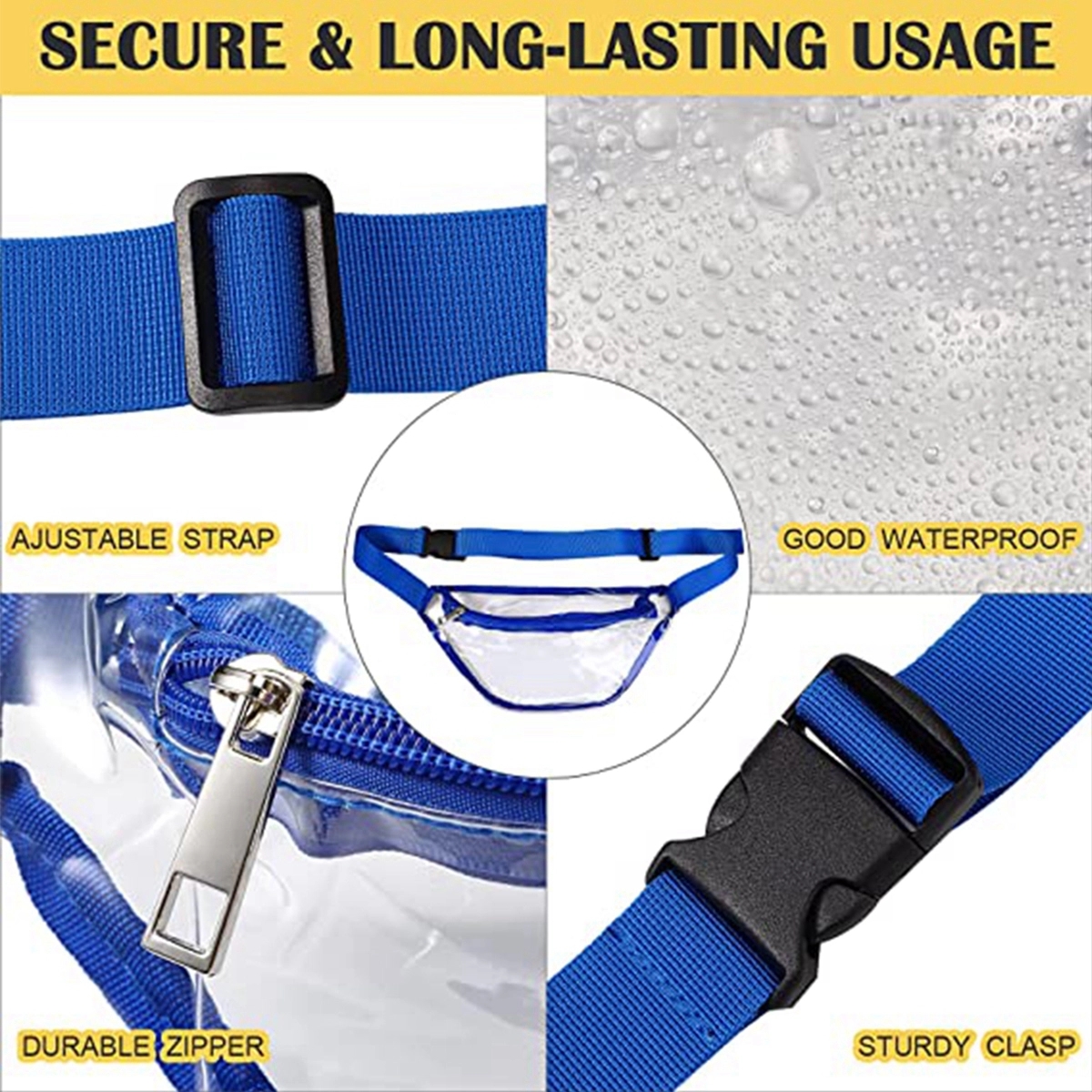 Adjustable Travel Transparent Waist Bag 5