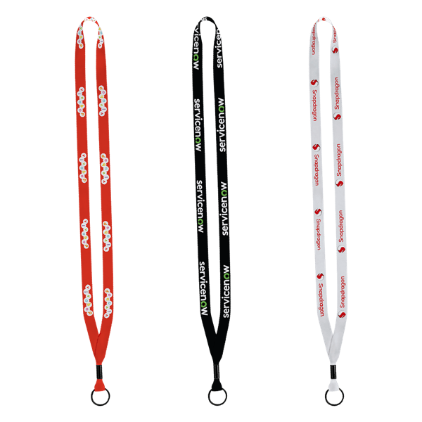 1/2" Dye-Sublimated Lanyard with Metal Crimp & Metal Split-Ring 1