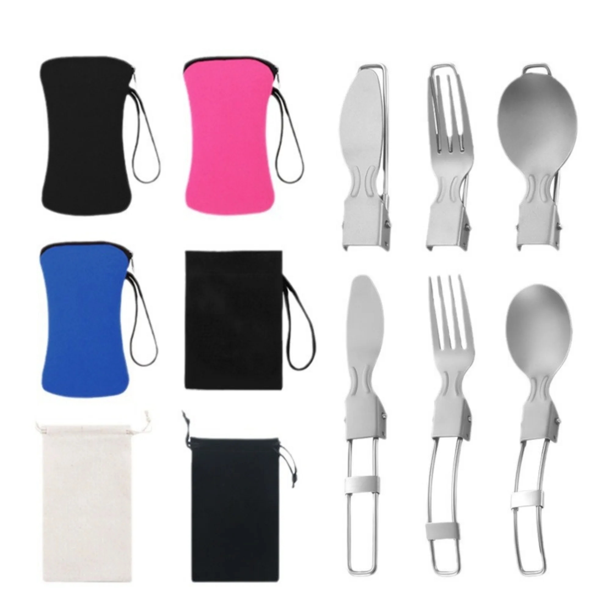 Titanium Stainless Camping Cutlery Set 14