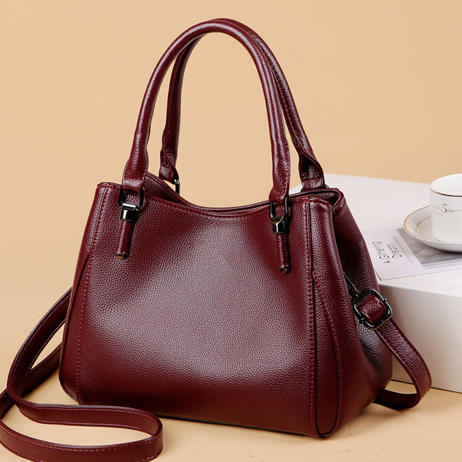 PU Leather Simple Casual Crossbody Shoulder Bag 1