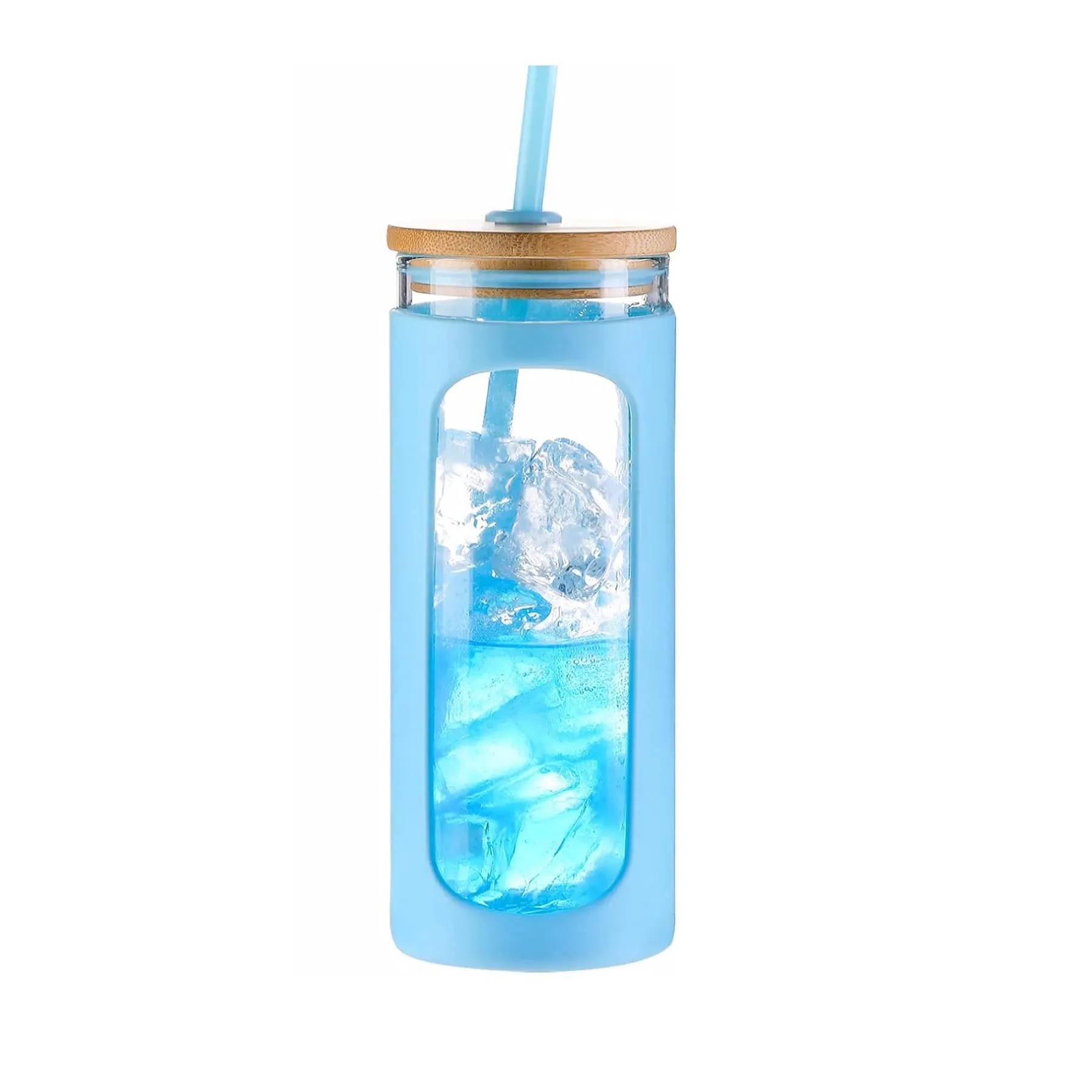 20oz Glass Water Bottle with Straw 4