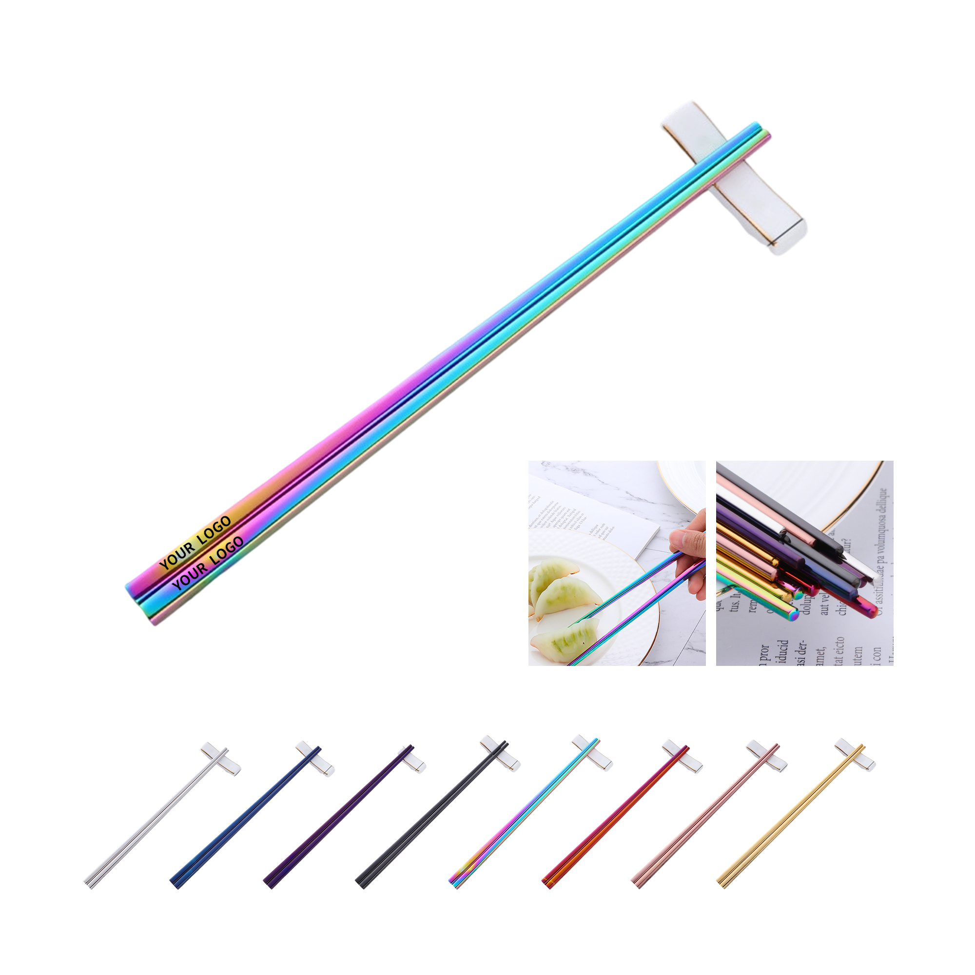 304 Stainless Steel Reusable Chopsticks Slip Resistant 8.86" 2