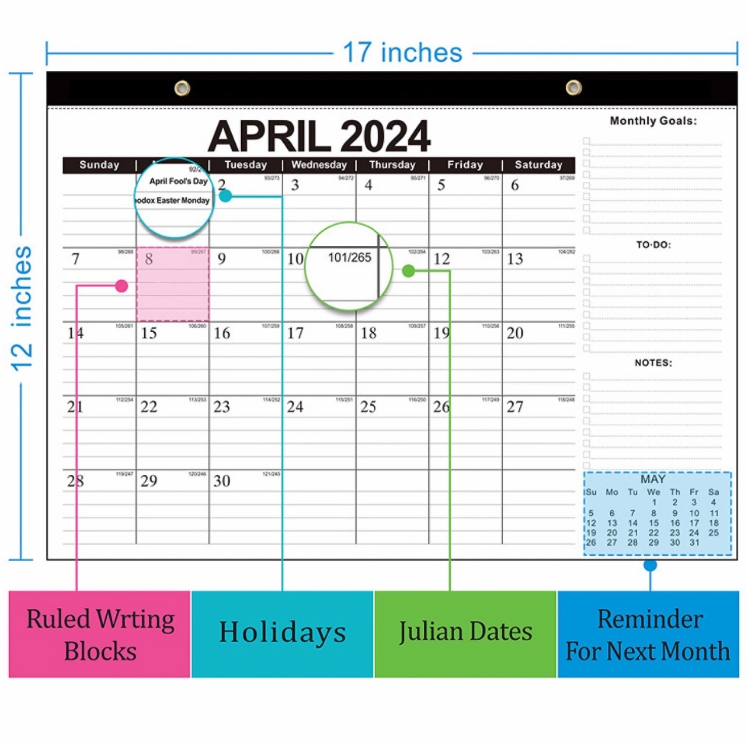 18-Month Wall Calendar 2