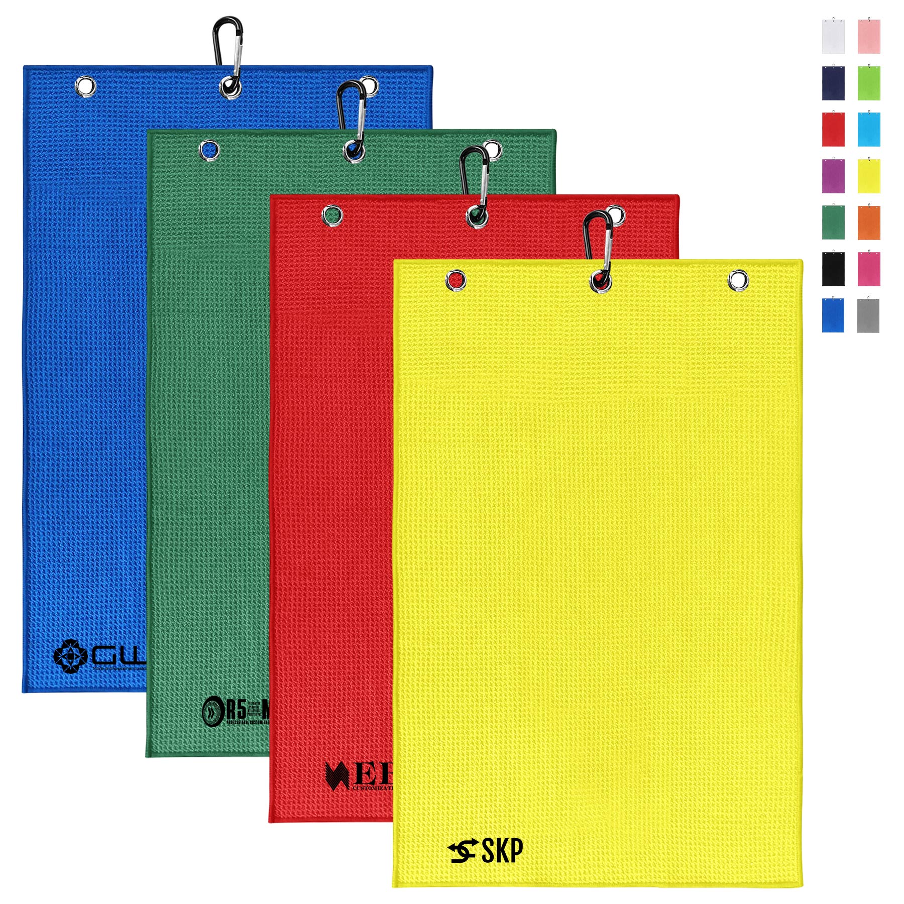Embroidery Microfiber Waffle Weave Golf Towel 22