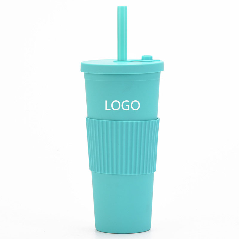 24 OZ Portable Double Plastic tumbler / Straw 2