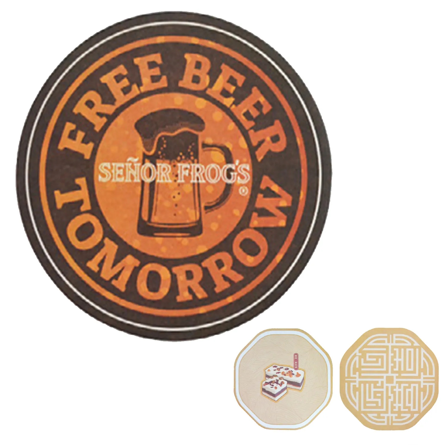 White 3.5" Round - Pulpboard Coasters 4