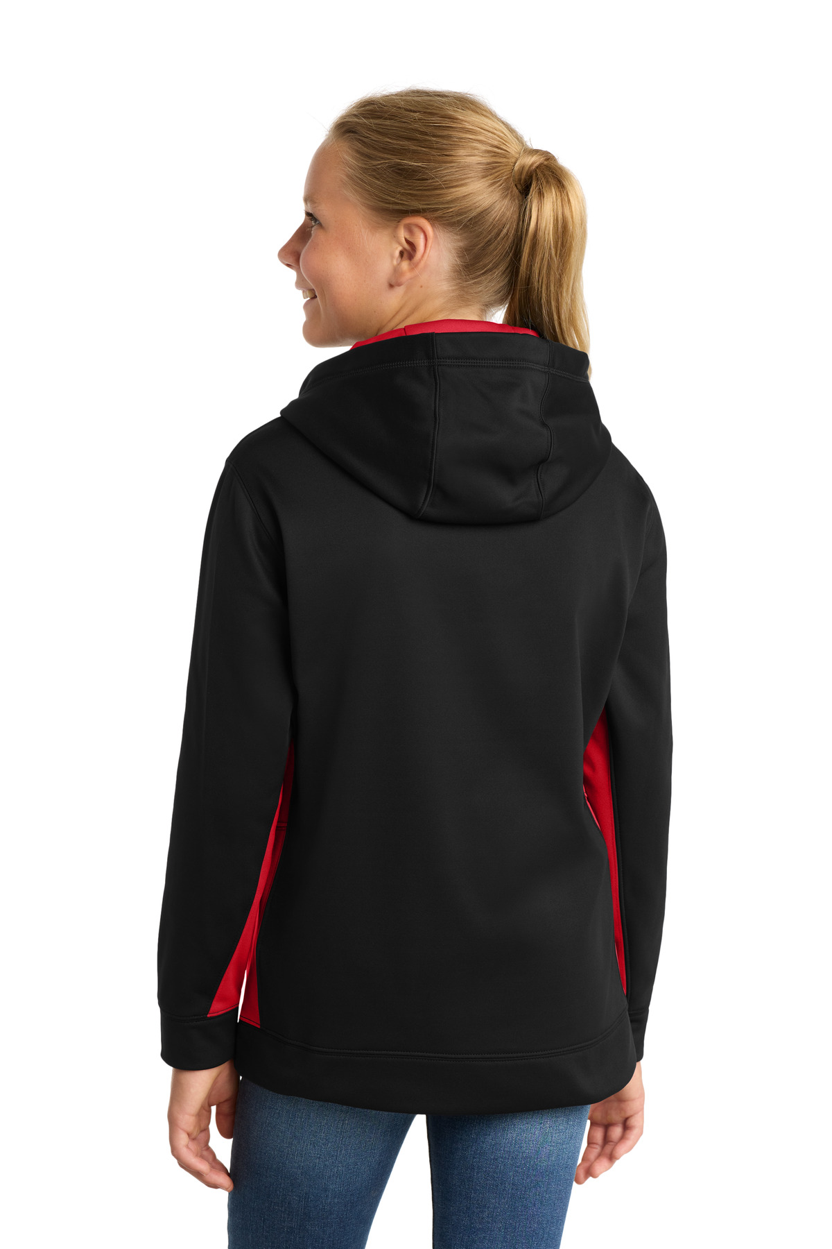 Sport-Tek Youth Sport-Wick Fleece Colorblock Hooded Pullover. YST235 37