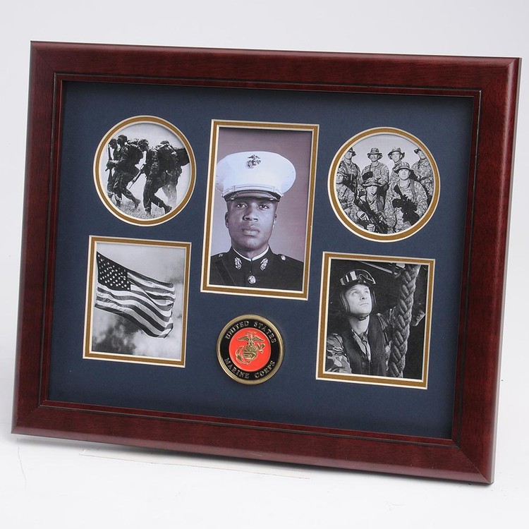 U.S. Marine Corps Medallion 5 Picture Collage Frame 1