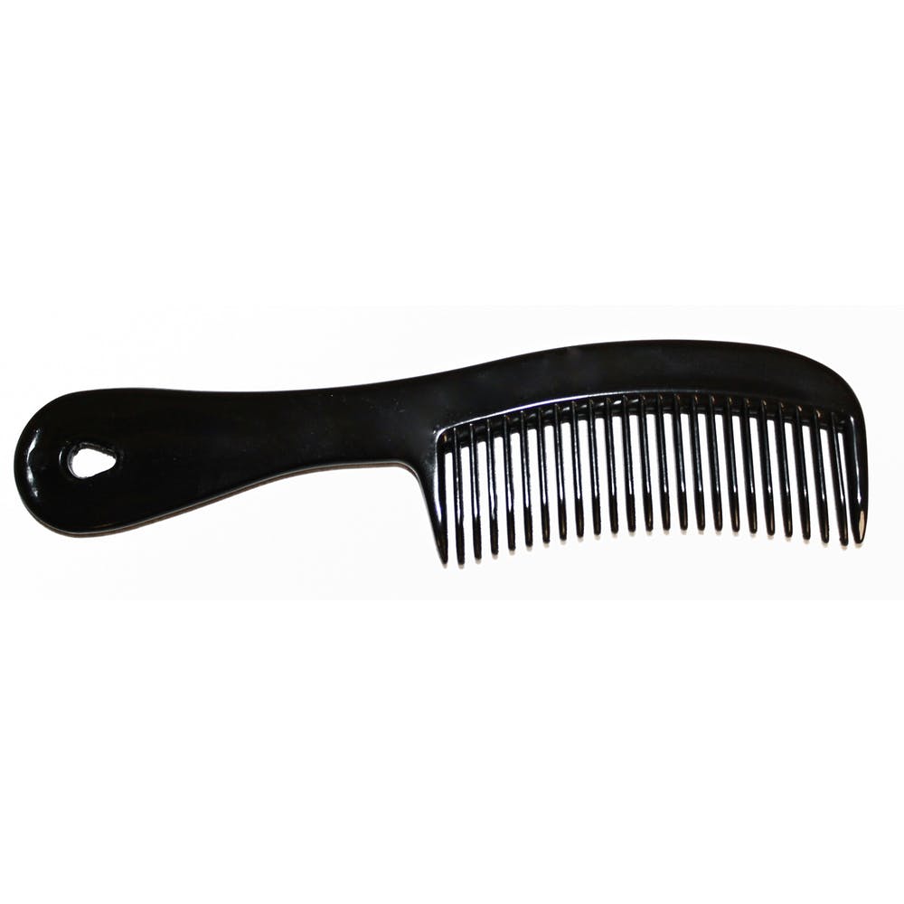 Hair Comb with Handle - Black 6.5" 1
