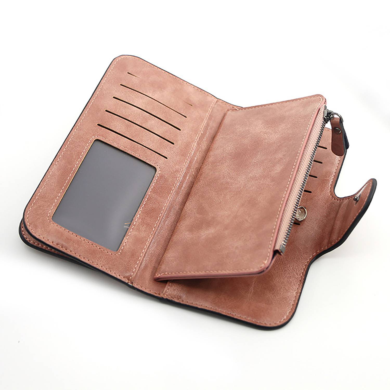 Women'S Large Capacity Magnetic Button Pu Leather Wallet 6