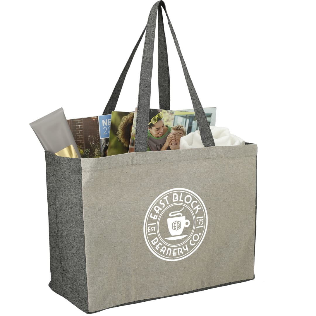 Recycled Cotton Contrast Side Shopper Tote 13