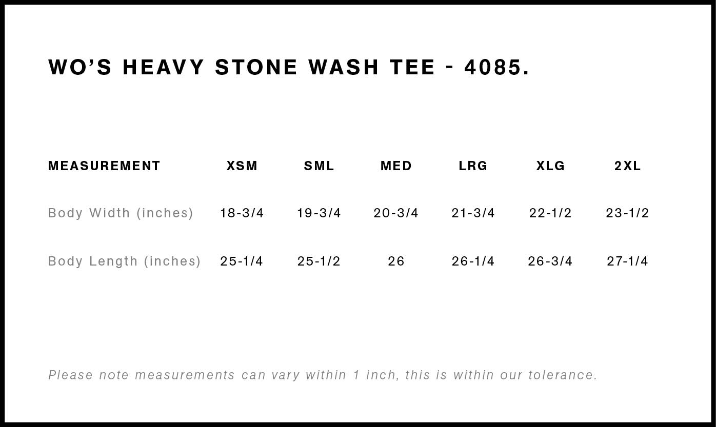 Wo's Stone Wash Heavy Tee | 4085 18
