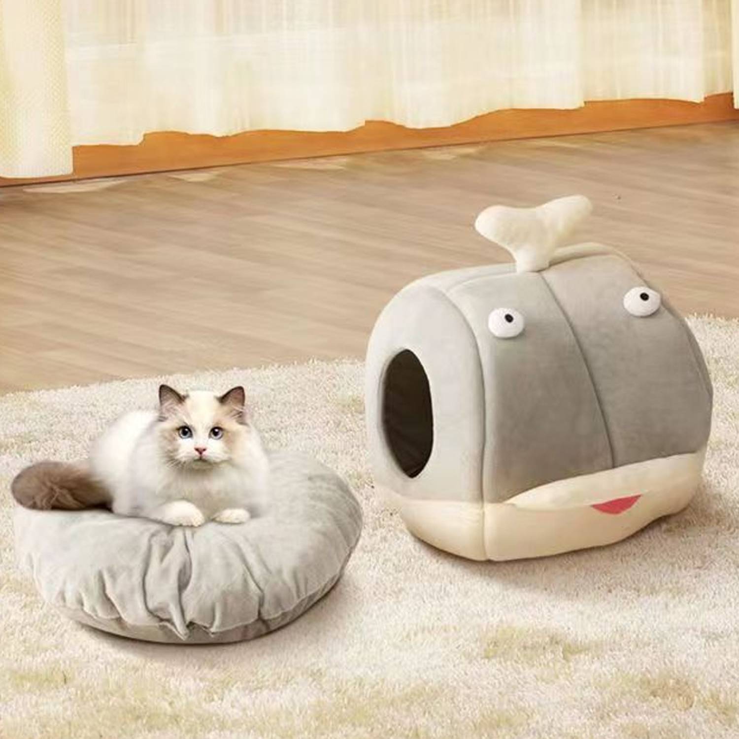 Sleep Cute Warm Pet Supplies Whale Funny Cat Nest 3