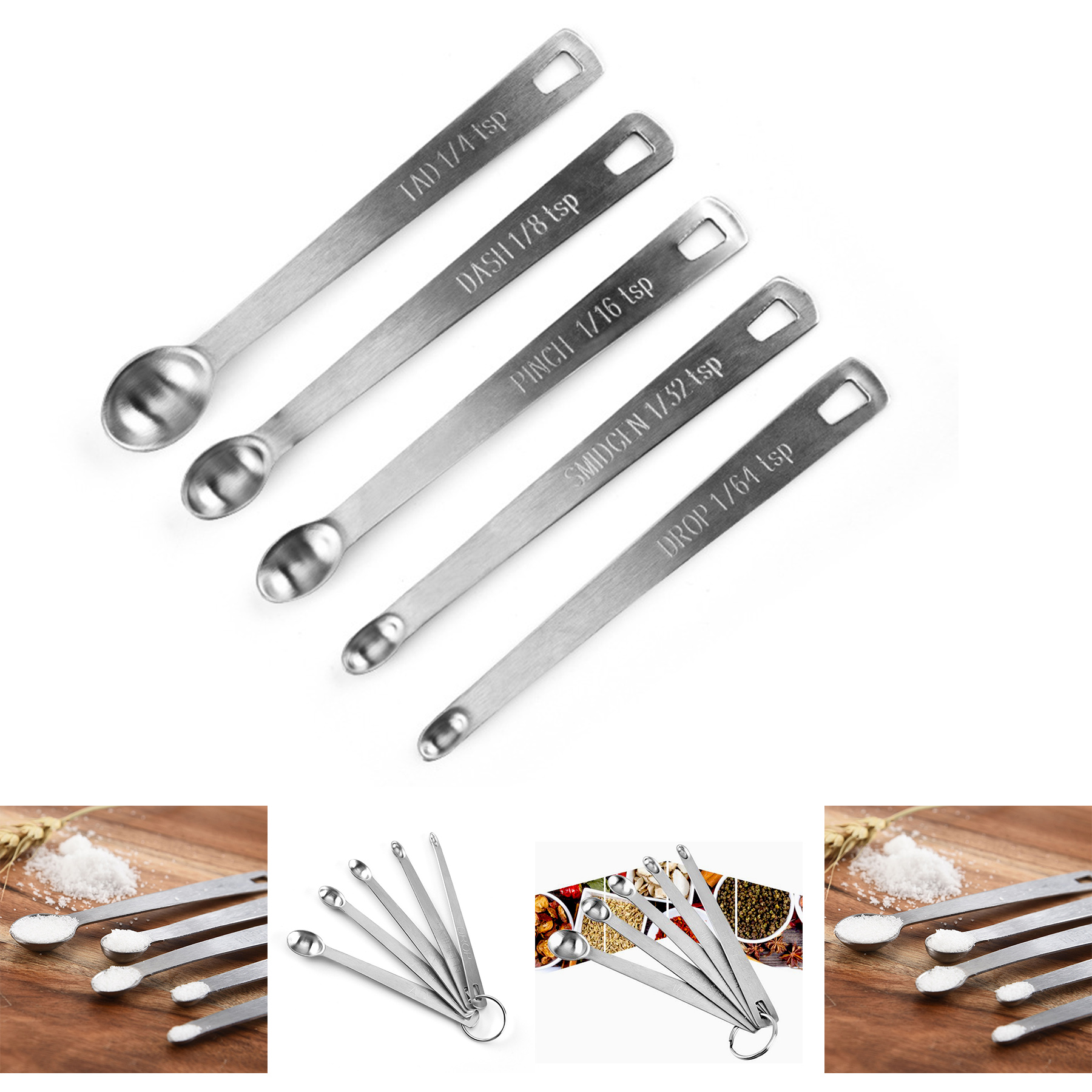 5 Pcs Stainless Steel Measuring Spoons 2