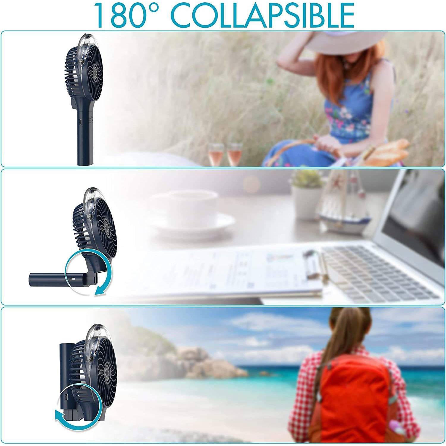 Mini Plastic Rechargeable Handheld Mist Fan 9