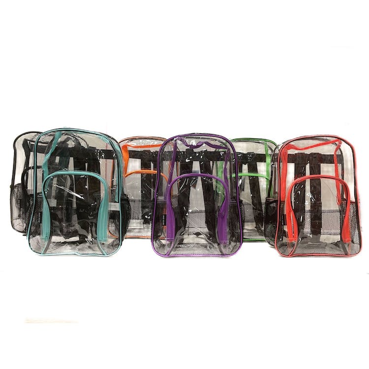 17" Clear Backpacks - 6 Trim Colors 2