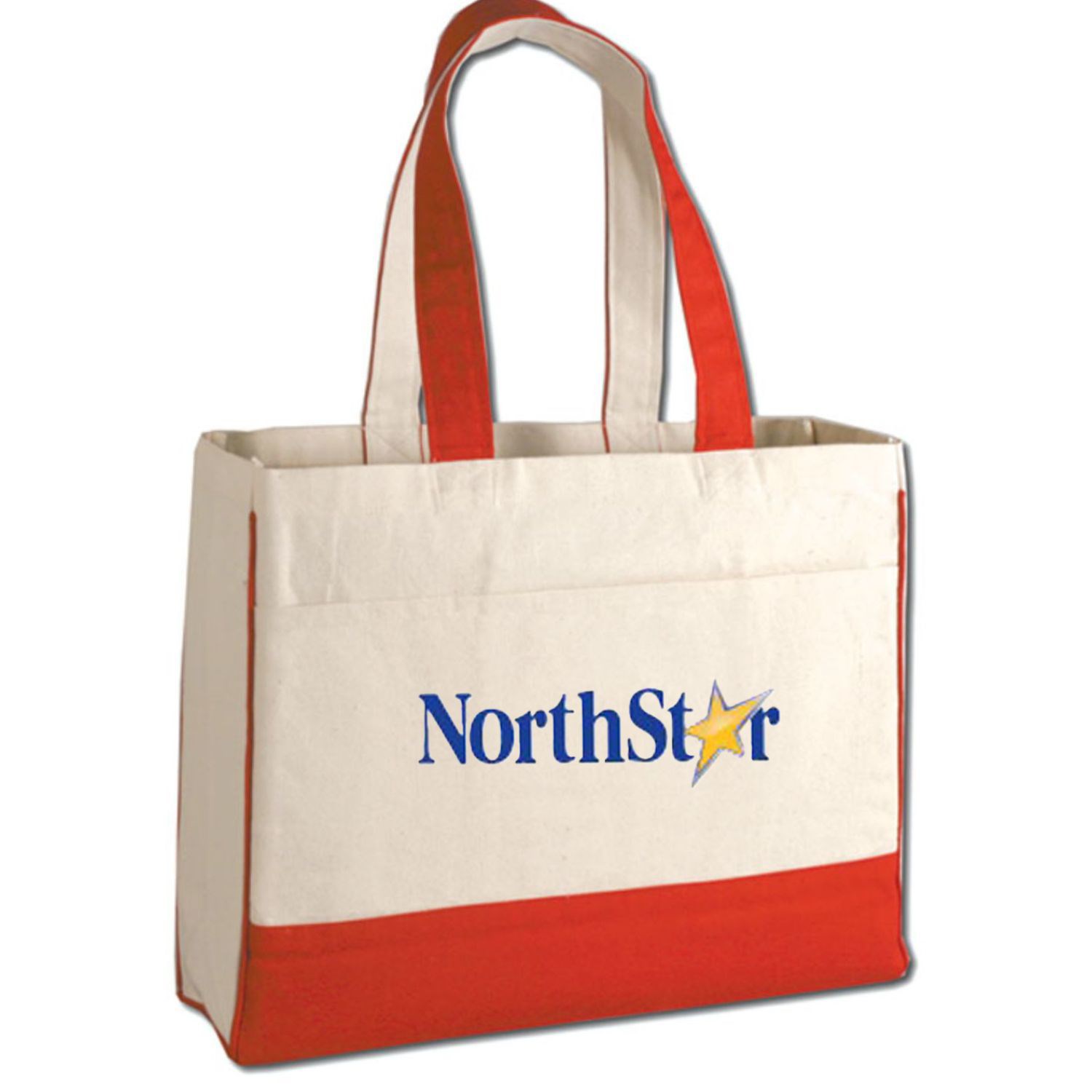 Cotton Canvas Tote Bag with Zipper Pocket USA Decorated (17" x 13"), custom tote bag with logo imprint 3