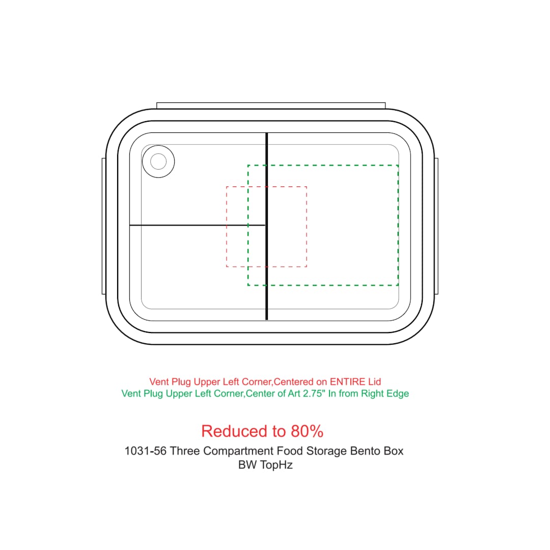 Three Compartment Food Storage Bento Box 46