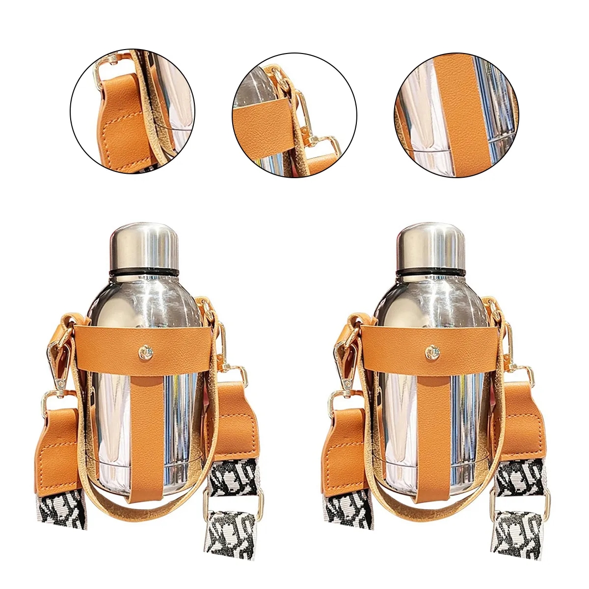 Stainless Steel Insulated Bottle With Strap Sleeve 2