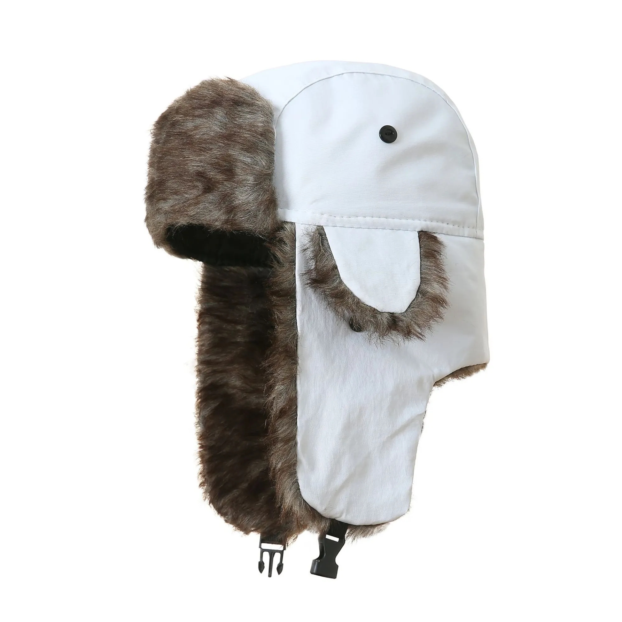 Winter Hat with Brim Warm Earflaps Faux Fur Cap 2