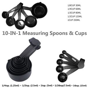 10 In 1 Plastic Measuring Cup Set With Volume Mark And Round Buckle 3